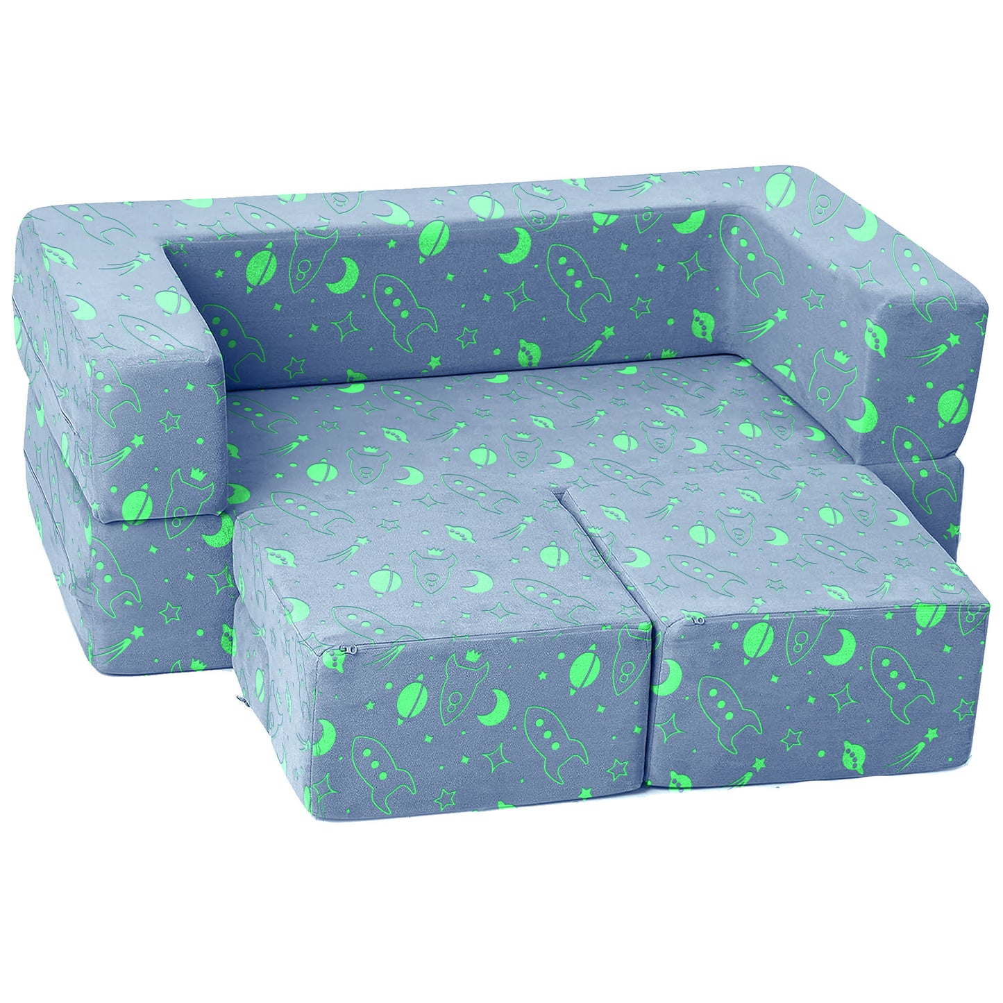 Space Glow in the Dark 4PC Nugget Couch